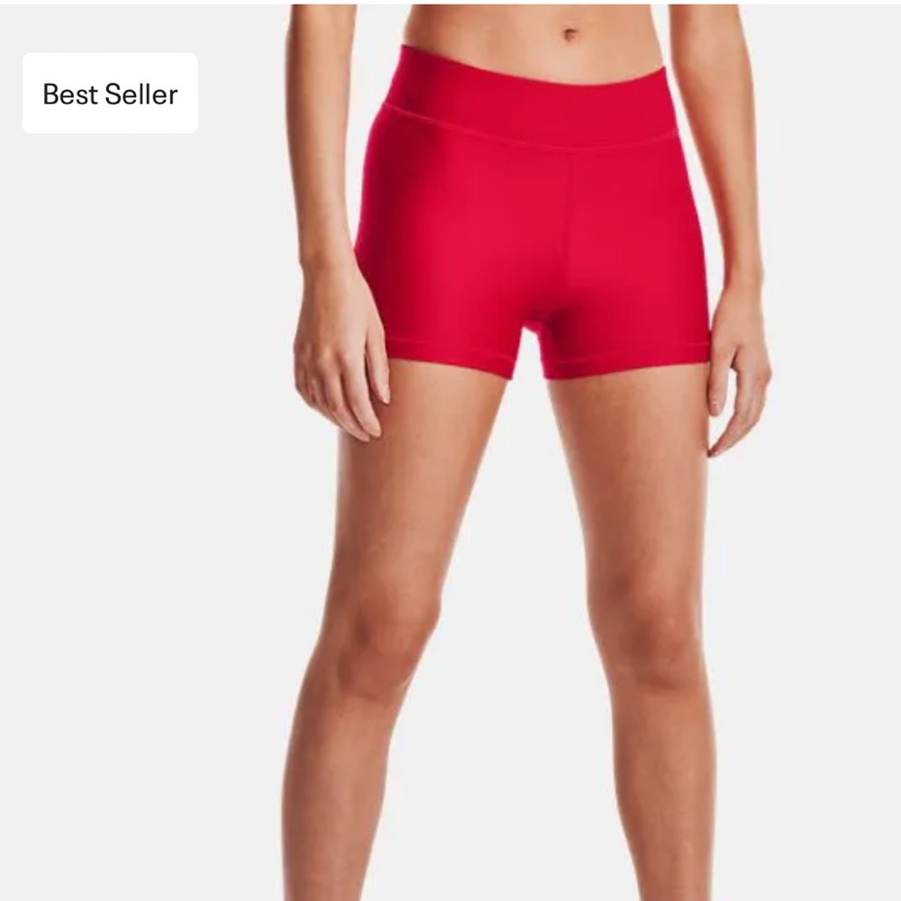 Under Armour Women's HeatGear® Mid-Rise Shorty Red | large